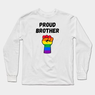 Proud Brother Rainbow Pride T Shirt Design Long Sleeve T-Shirt